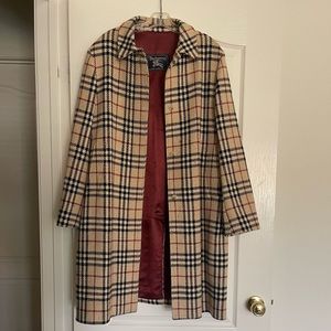 Burberry Tartan-Check Plaid Long Wool Coat